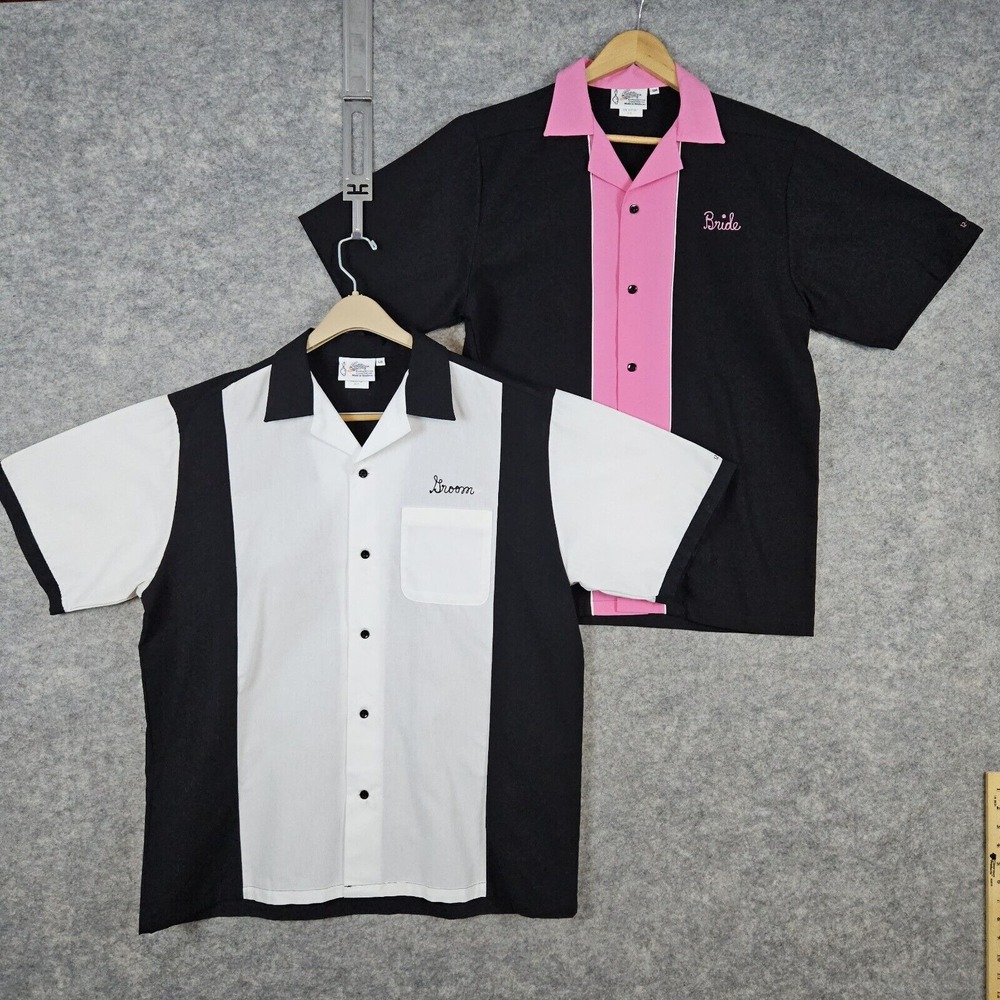 Pair‎ Cruisin USA Bowling Shirts Bride (S) & Groom (L) Kingpins & Queenpins